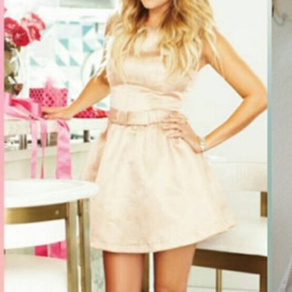 Gold Lauren Conrad Dress 4 - Picture 1 of 4